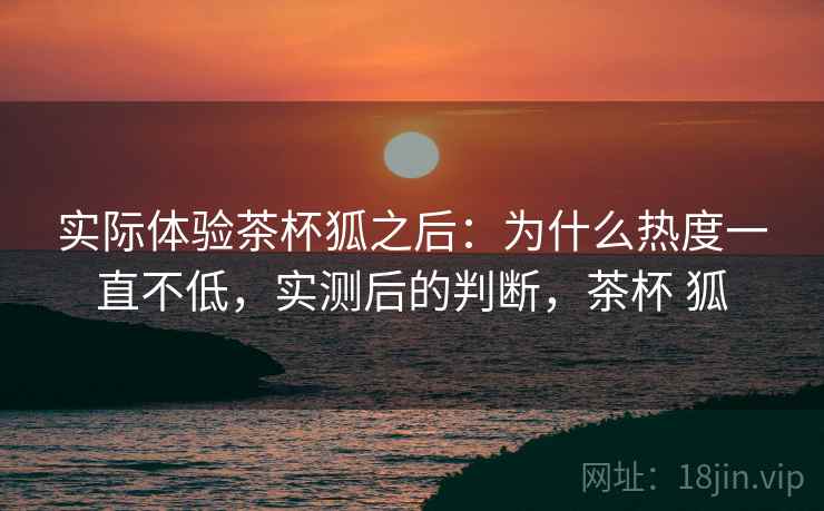 实际体验茶杯狐之后:为什么热度一直不低,实测后的判断,茶杯 狐