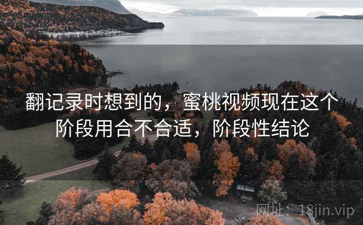 翻记录时想到的,蜜桃视频现在这个阶段用合不合适,阶段性结论 第2张 翻记录时想到的,蜜桃视频现在这个阶段用合不合适,阶段性结论 第2张