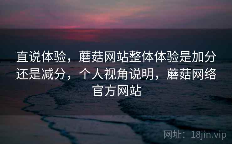 直说体验,蘑菇网站整体体验是加分还是减分,个人视角说明,蘑菇网络官方网站