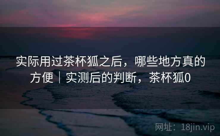 实际用过茶杯狐之后,哪些地方真的方便|实测后的判断,茶杯狐0